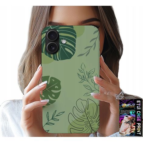 Custodia per iPhone 16 Plus - motivo a foglie verdi sul retro (1/5)