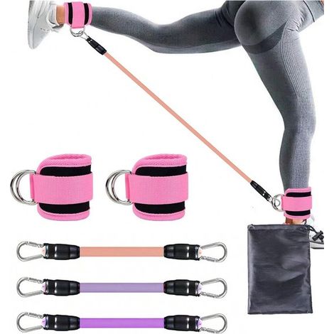 Completo da allenamento in tre pezzi - Vestibilità regolabile e confortevole - Adatto per l'allenamento di glutei e gambe - Nero (1/5)