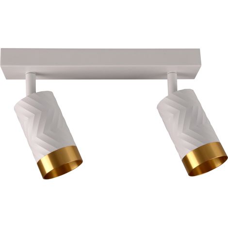 Plafonnier-applique 2 spots blanc/or GU10 Arras Polux (1/5)