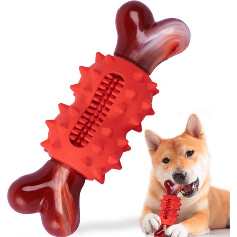 Jouet résistant pour chiens de grande taille qui aiment mâcher, os pour chien en nylon et caoutchouc durables (1/3)
