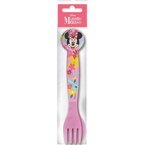 TATAWAY Disney Set 2 posate rosa per bambine in plastica Minnie Mouse forchetta (1/4)