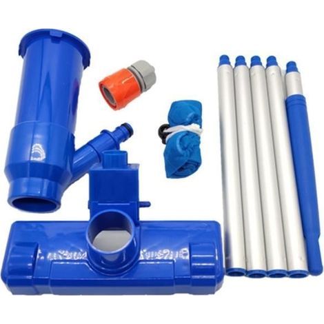 (Bleu)Set d'Outils de nettoyage de piscine tête jet d'aspirateur avec inférieure - Couleur Bleu (1/4)
