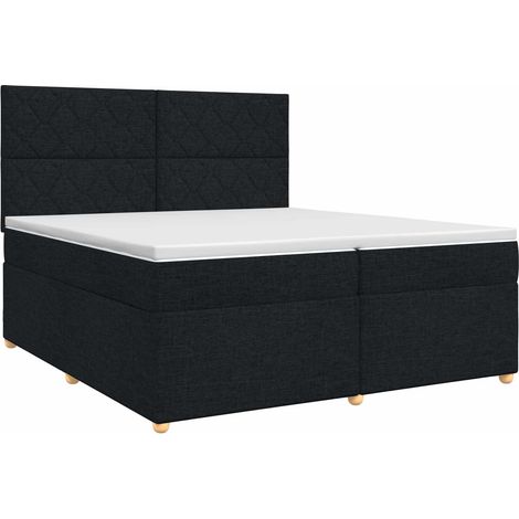 Maison Exclusive - Letto box spring con materasso Nero 200 x 200 cm Tessuto (1/5)