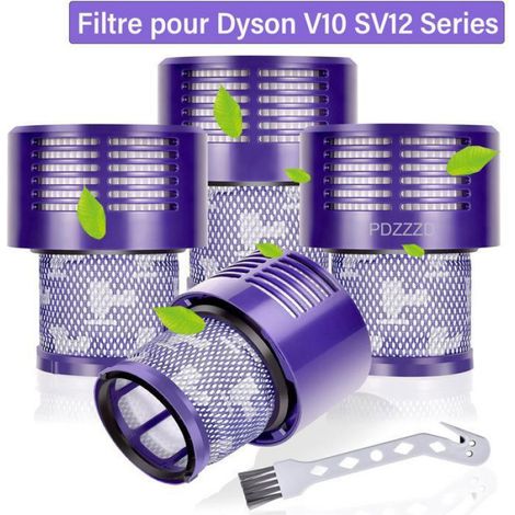 Filtre pour Dyson V10 SV12,Filtre pour Dyson Cyclone V10 SV12 Series V10 Absolute/Animal/Total Clean/Motorhead Aspirateurs,4 Packs (1/4)