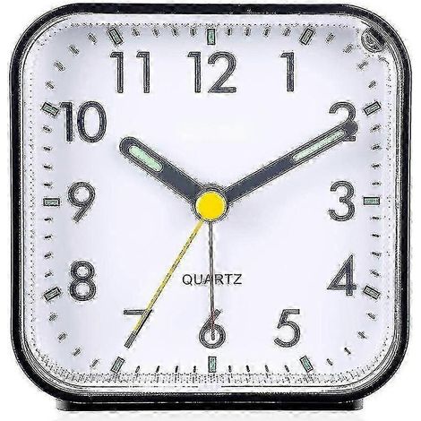 Réveil analogique silencieux, sans tic-tac, réveil en douceur, sans bourdonnement, noir. (1/5)