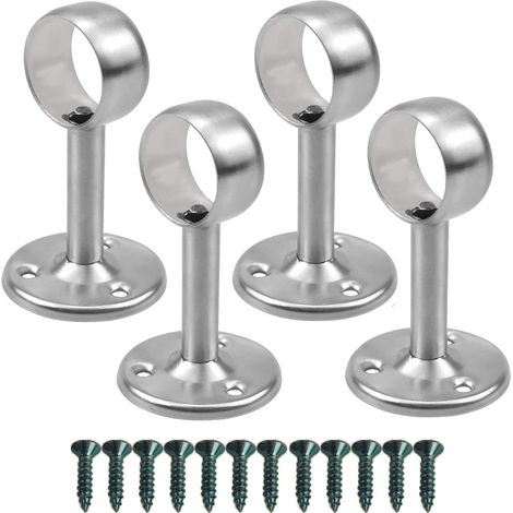soportes para barra de cortina de techo, de acero inoxidable, con tornillos para armario de ducha (25 mm) (1/5)