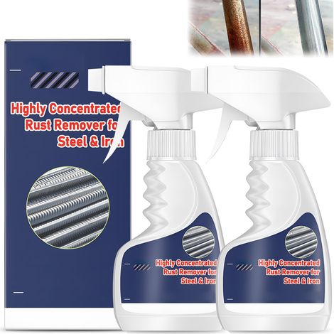 Pack of 2 Rust Remover for Metal, Robust Rust Remover Spray, High Performance Rust Remover for Metal, Rust Remover Spray, Rust Remover Metal Car for Metal Car Steel (237 ml x 2)