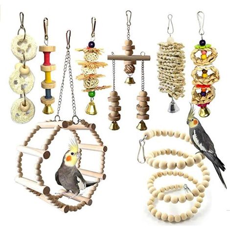 8er-Pack Vogelkauspielzeug, Papageienspielzeug, Käfigspielzeug für Wellensittiche, Kakadus (1/5)