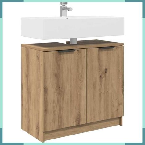 880744 Cabinet de salle de bain Chêne artisanal 64,5 x 33,5 x 59 cm (1/5)