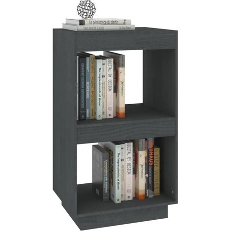 vidaXL Book Cabinet Grey 40x35x71 cm Solid Wood Pine