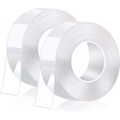 2pcs 1mm Thickness Super Strong Double Sided Tape 3mx2cm Washable Transparent Nano Double Sided Tape Multifunctional Reusable MUMU (1/4)