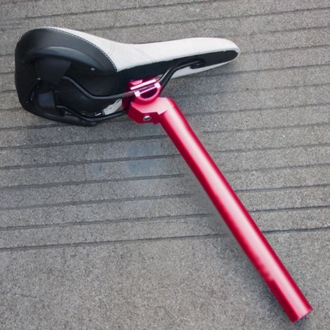 Tige de selle VTT 25,4x300 mm amortie, tube de selle pour vélo tout terrain (rouge)