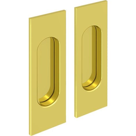 Schiebetürgriff Set, 1 Paar, Stahl, rechteckig, goldfarben