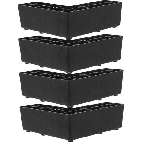 Pieds de canapé réglables et cadre de lit en plastique avec conception permettant de gagner de la hauteur (15,5 x 15,5 x 5 cm) (1/5)