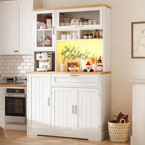 Buffet coloris blanc en mDF métal 104 x 40 x 180 cm (1/5)