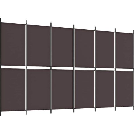 Paravent Cloison de séparation 6 panneaux, Pour Jardin, Balcon, Terrasse Marron 300x180 cm Tissu OIB6458E (1/5)