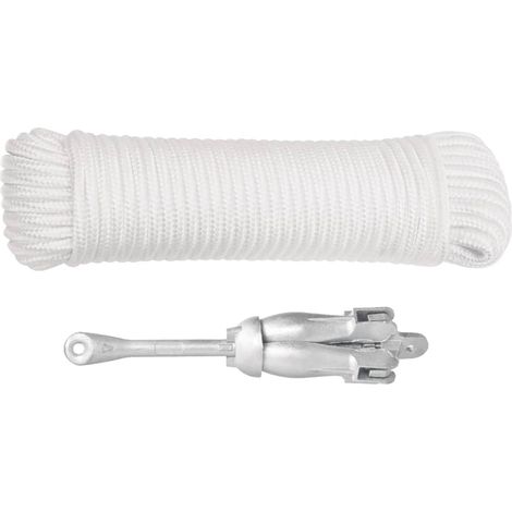 Ancre pliable avec corde argenté 1,5 kg fer malléable (1/5)