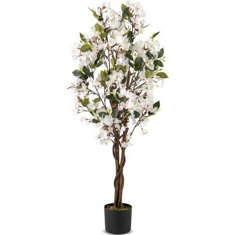 Bougainvillier artificiel 120 cm avec fleurs épanouies - blanc (1/5)