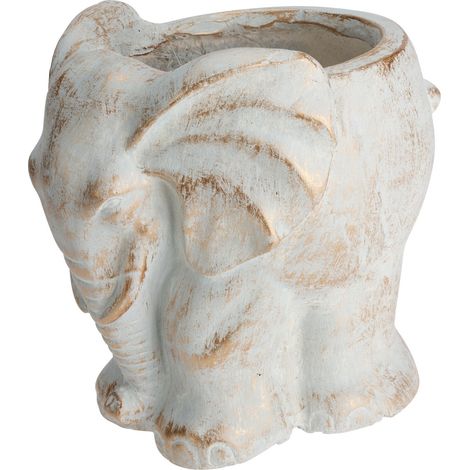 Statua decorativa in poliresina Elefante porta vaso da esterno per giardino