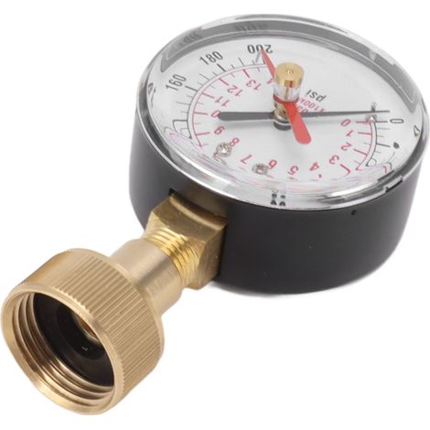 Manomètre de pression d'eau universel en alliage d'aluminium et de fer, de 0 à 200 psi, avec filetage femelle 3/4" pour tuyau de remplacement (1/5)