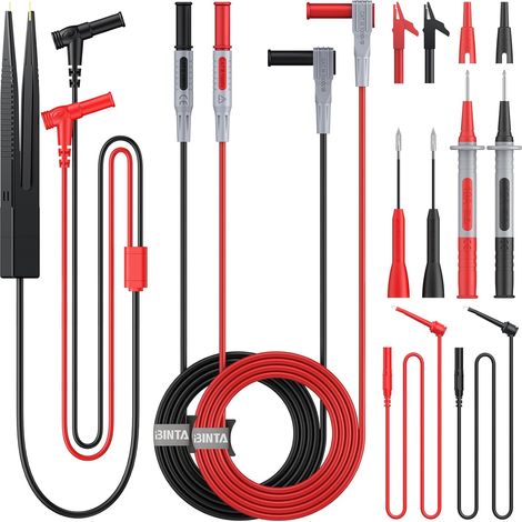 Kit de Câbles de Test 11PCS Accessoire Câble de Test pour Multimètre Électrique Sondes de Multimètre Remplaçables Kit de Cordons de Test Électriques pour Testeur Circuit Tension (1/5)
