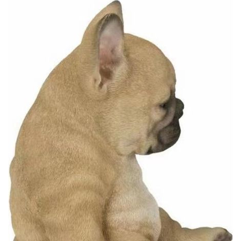 Statue de Bulldog Français à Dormir en Résine Durable - Ornement pour Décor d'Intérieur/Extérieur - Taille:12x11x5cm (Couché) & 17x9x8cm (Assis) - 1 Pièce (1/5)