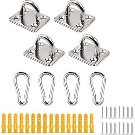 CCYKXA set (M5) of stainless steel eye plates, heavy-duty hardware kit for parasol sail, parasol fixing accessories, swing hanging hardware (1/5)