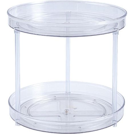 Drehbarer Organizer, transparent, doppellagig, 360° drehbar, Küchengewürzregal, Make-up-Halter Laz