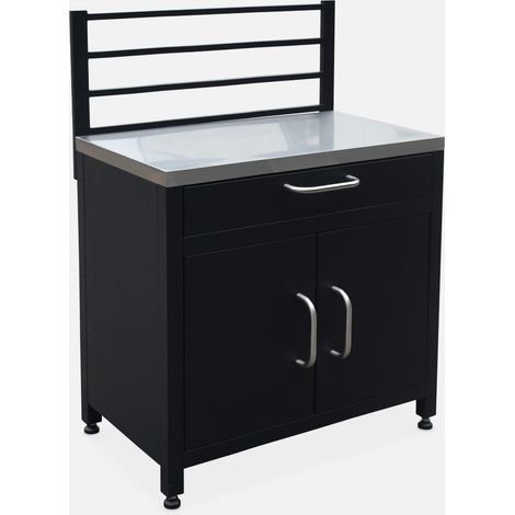 Módulo cocina exterior de acero 1 cajón y 2 puertas, 80cm (1/5)