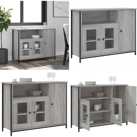 Sideboard Grau Sonoma 100x35x75 cm Holzwerkstoff - Schreibtisch - Wohnzimmermöbel - Sideboard Grau - Holz Sideboard - Regal - Home & Living (1/5)