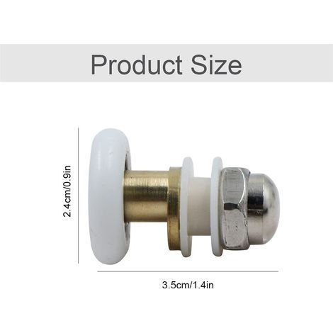 Duschkabinen-Rollen – Duschrollen für Schiebetüren, Messing, 4 Stück, 23 mm (1/4)