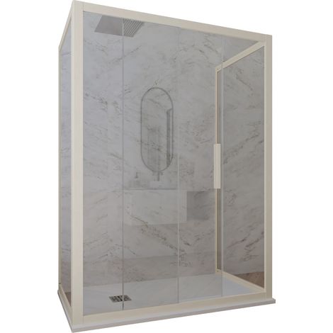 Box doccia scorrevole 3 lati 70x170x70 cm Champagne Deco Trio