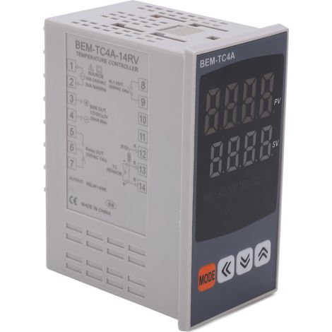 Thermostat PID Numérique Précision Haute avec Sortie Relais 100-240VAC - Régulateur de Température Intelligent (BEM-TC4A-14RV) (1/5)