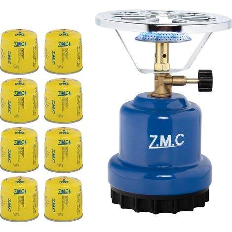 Hornilla de camping, tamaño compacto, diseño ligero, 1100 W de potencia, funciona con cartuchos de 190 g, control de llama ajustable. (1/5)