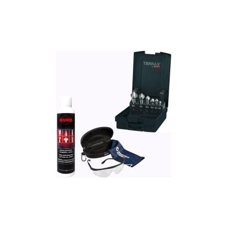 RUKO Kegel- & Entgratsenker-Satz HSS, 6tlg., 90°, DIN 335 Form C inkl. Spray & Schutzbrille - WZSA102152RO (1/2)