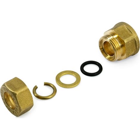 Raccordo F a compressione 3/8"x10 in ottone con anello di serraggio ed O-ring di tenuta, per tubo rame 120002H031000A
