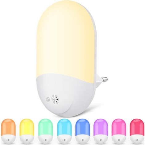 LED-Nachtlicht mit Dämmerungssensor und Touch-Fernbedienung – RGB-Nachtlampe für Kinderzimmer, Treppenhaus und Flur (1/5)
