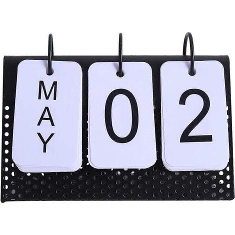 Calendrier de bureau 2023, calendrier perpétuel vintage, grand format, calendrier de bureau à rabat-16.5X7.5X10CM-Black (1/3)
