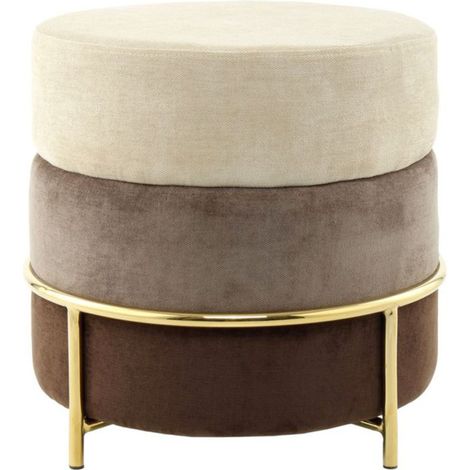 Pouf Design en Velours "Matilda" 48cm Marron