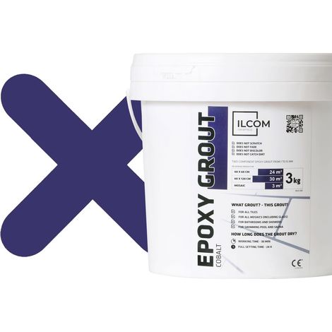 Deux composants époxy stuc pour joints de remplissage - bleu cobalt - 3Kg mosaïque carrelage bain piscine (1/5)