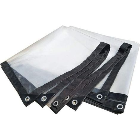Bâche Imperméable Transparente Pliable avec Œillets Métalliques pour Extérieur, Jardin, Chantier ou Rangement (1/4)