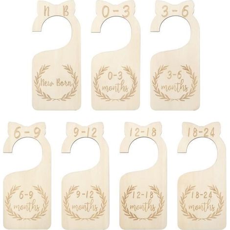 Séparateurs de Penderie pour Bébé,Séparateurs de Garde Robe Organisateur Vêtements pour Tout-petits du Nouveau-né à 24 Mois,7 Pièces (1/4)