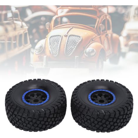 2 pièces Jantes Beadlock en Plastique Résistantes à l'Usure avec Joints pour Voiture Télécommandée 1/7 - Bleu