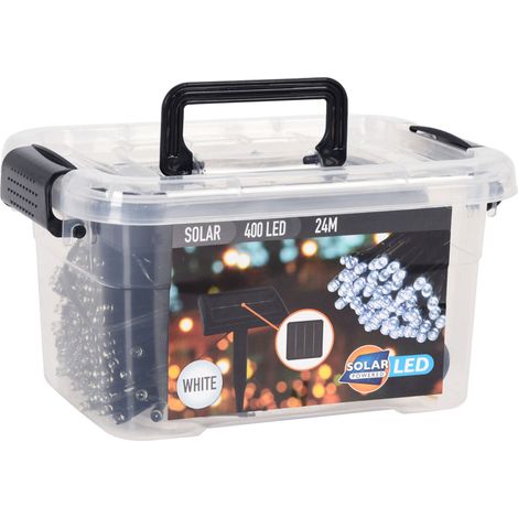 Luci a LED solari Well Home con 400 lampadine - Cavo da 4 metri, LED bianco freddo e pannello solare policristallino (1/5)