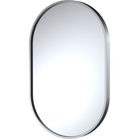 Oval 500 x 800mm Chrome Frame Recessed Mirror