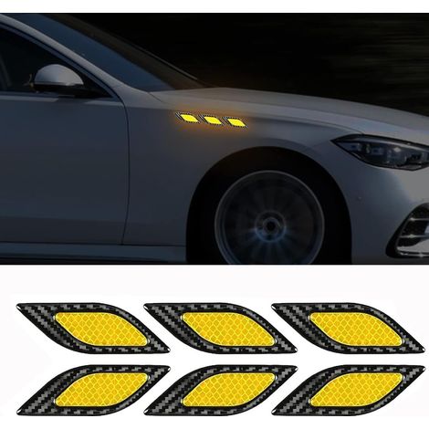 CCYKXA 6pcs Car Fender Reflective Stickers, Reflective Warning Sticker, Anti-collision Reflective Strip, Car Side Reflective Stickers (1/5)