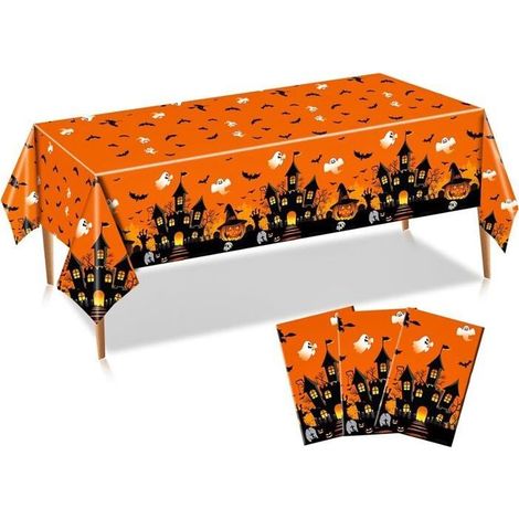 Nappe de décoration jetable pour Halloween, arrangement d'atmosphère d'horreur, accessoires photo, fournitures de fête (1/4)