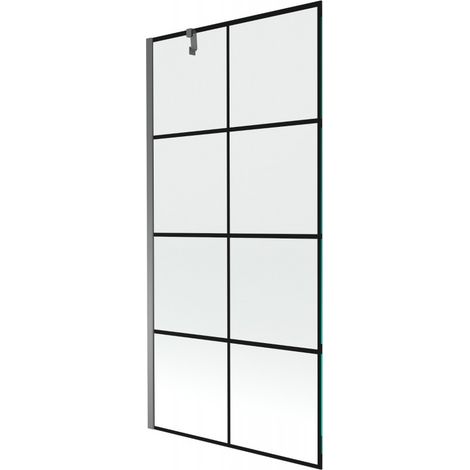 Mexen Next mampara de ducha de 1 hoja 90 x 150 cm, rejilla negra, gun metal - 895-090-000-00-77-95 (1/5)