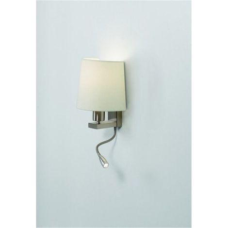 Aplique lector tilt FIRENZE 2X on-off E27 60W+LED SMD 3W 240lm CRI80 3000K Niquel satinado