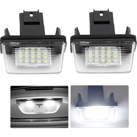 2pcs 18 LED Lampe de Plaque d'Immatriculation pour Citroën C3 2002-2009, Lumière Blanche (1/5)
